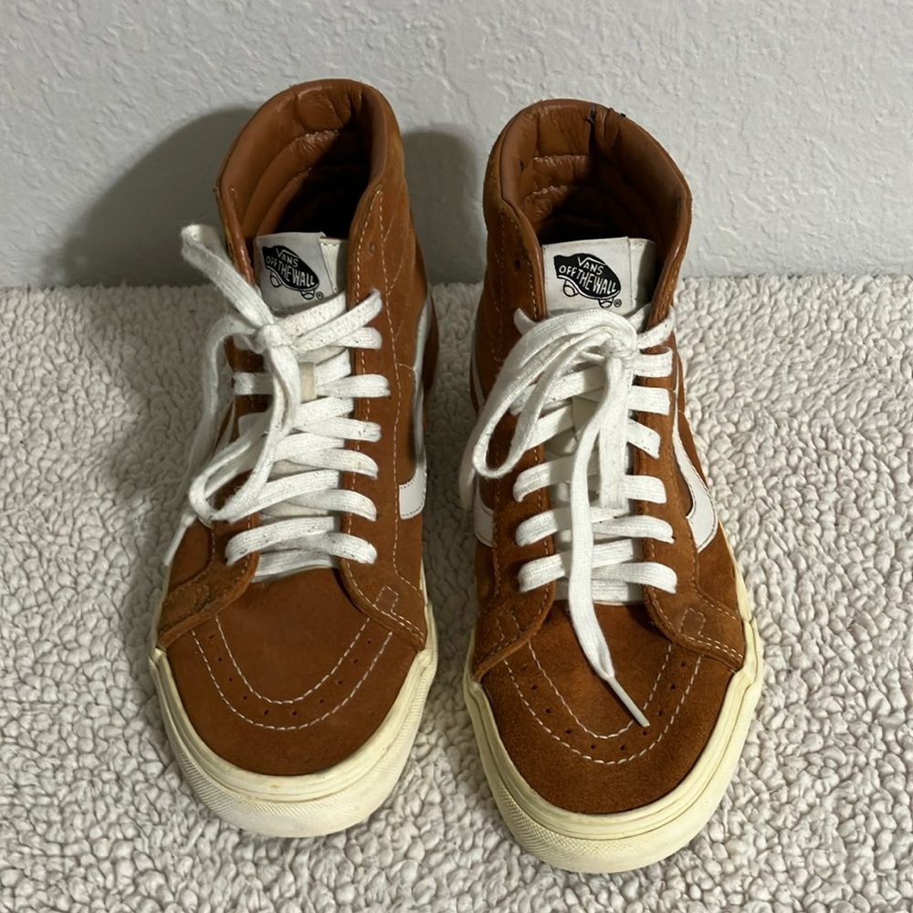 Vans Brown and White High-Top Sneakers